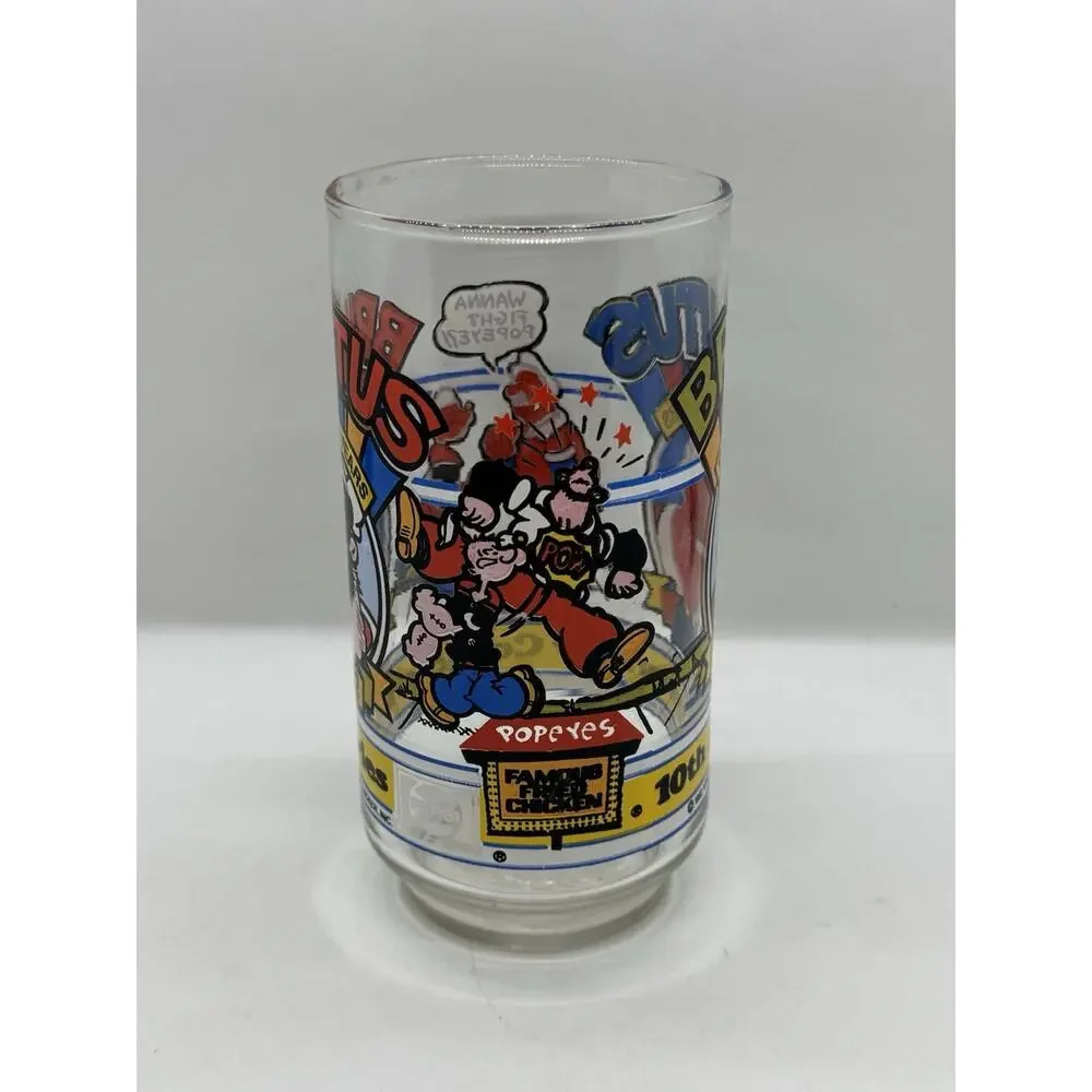 Vintage 1982 Popeye Brutus & Swee’Pea Thru the Years Glasses + Bonus Swee’Pea